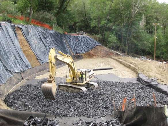 Slope reconstruction with Tire-Derived Aggregate (TDA, recycled shredded tires)