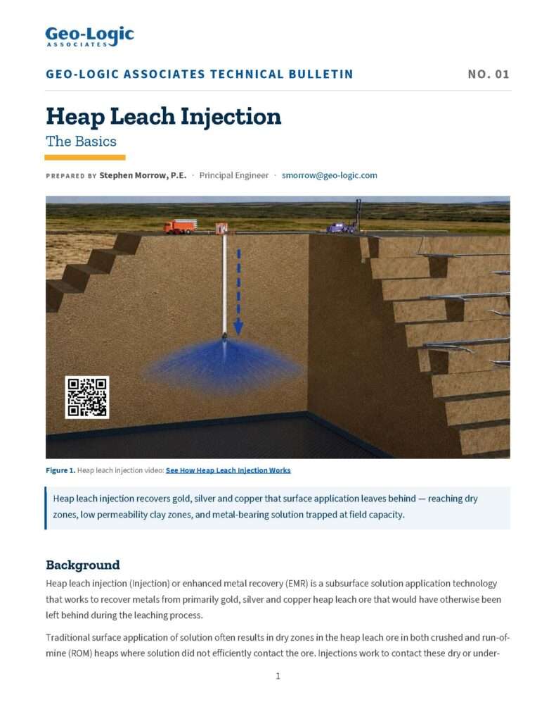 Geo-Logic Heap Leach Injection